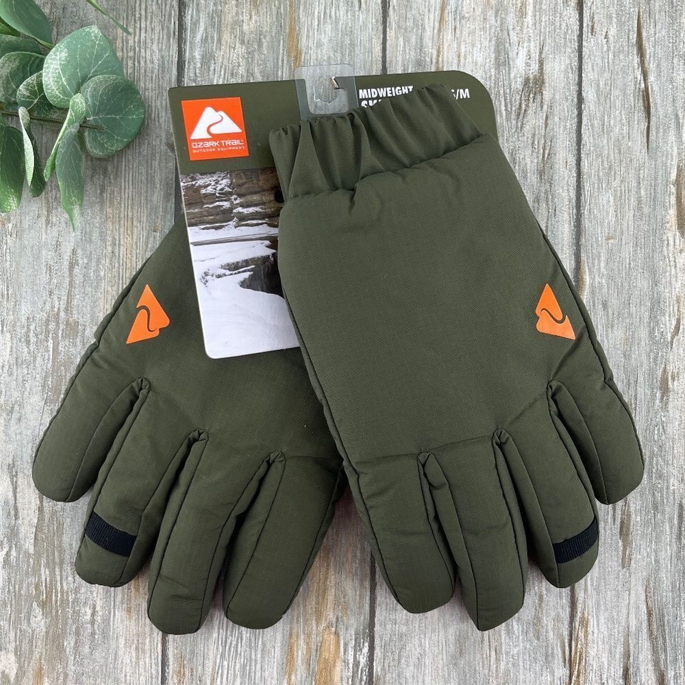 Midweight Ski Gloves Winter, Green Size S/M